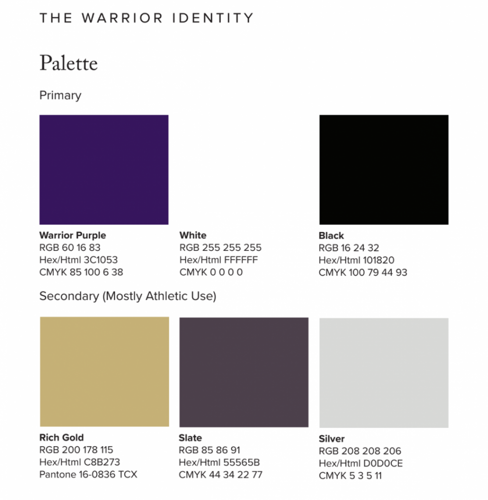 Norwalk Schools' Color Palette for the district brand