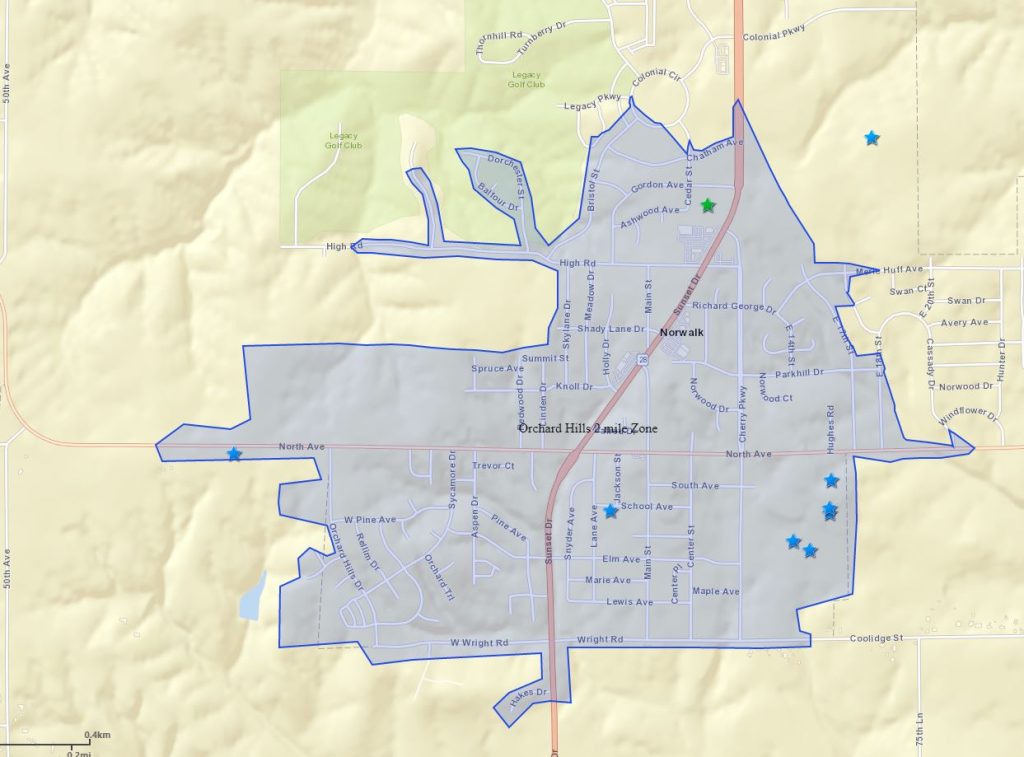 OH 2 mile Zone map 1