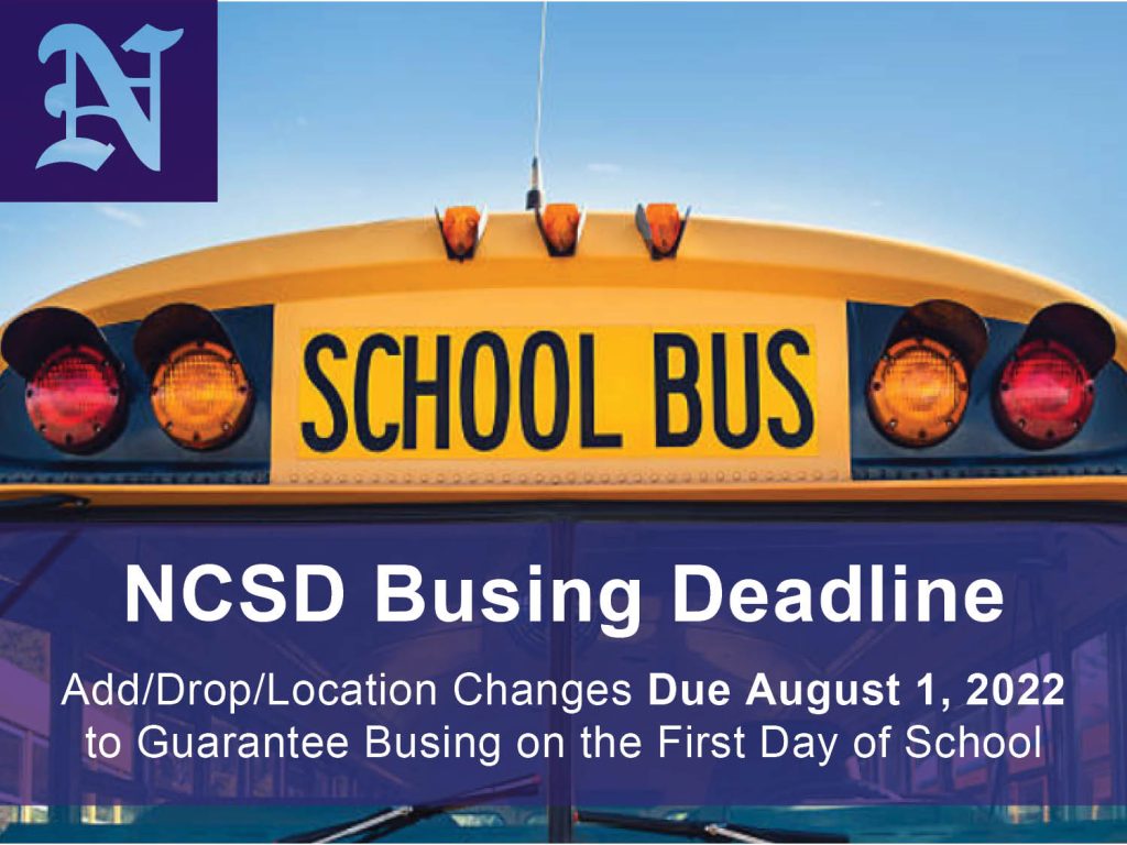 NCSD Transportation Reminder 2022