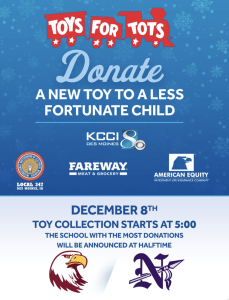 Toys For Tots Drive, Friday, December 8 at the NPECC 5:00 PM